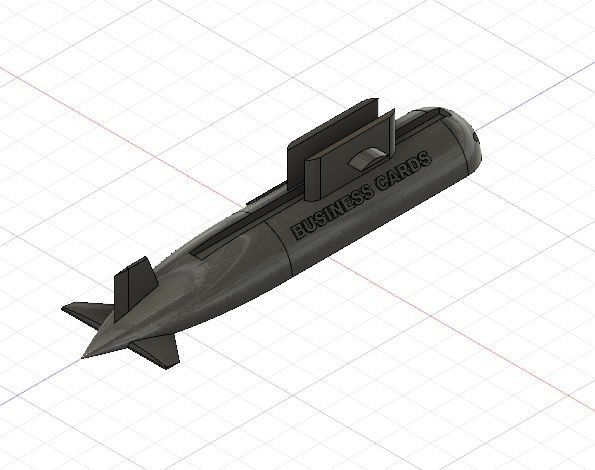 SUBMARINE DESKTOP BUSINESS CARD HOLDER 3D print model_1