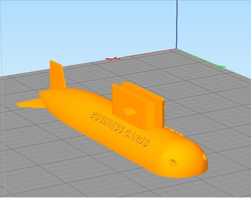 SUBMARINE DESKTOP BUSINESS CARD HOLDER 3D print model_4