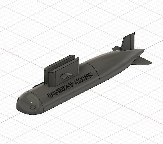 SUBMARINE DESKTOP BUSINESS CARD HOLDER 3D print model_2