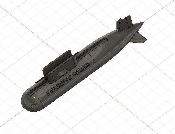 SUBMARINE DESKTOP BUSINESS CARD HOLDER 3D print model_3