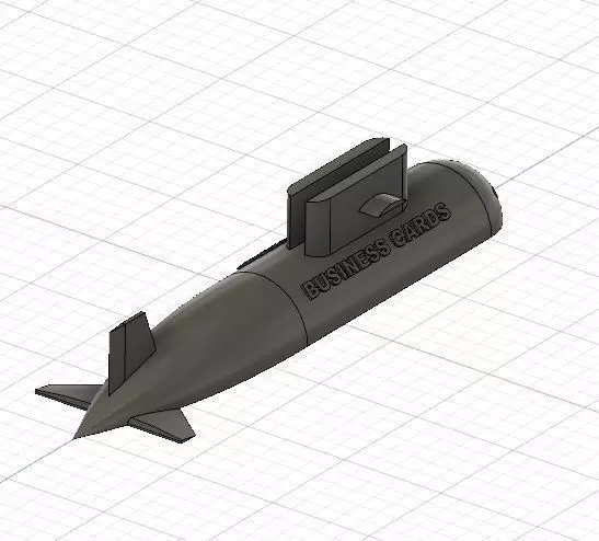 SUBMARINE DESKTOP BUSINESS CARD HOLDER 3D print model_0