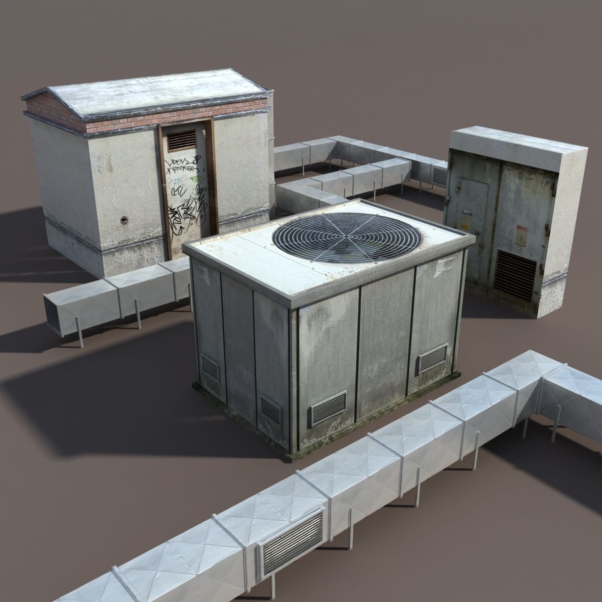 Roof Elements Low Poly 3d Model Low-poly 3D model_2