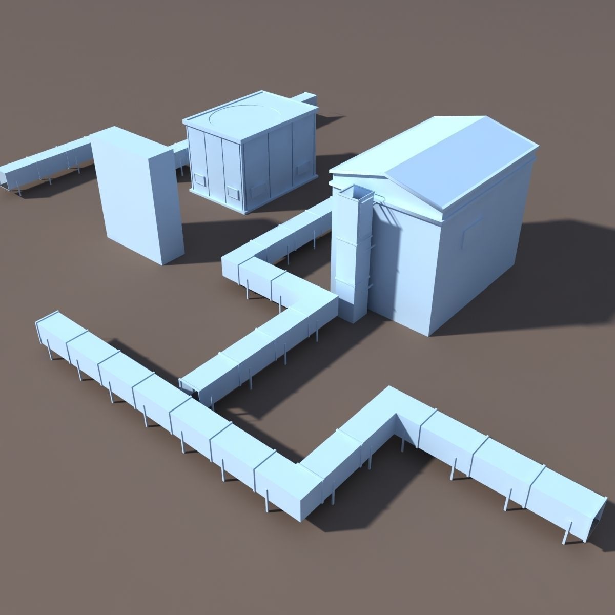 Roof Elements Low Poly 3d Model Low-poly 3D model_11