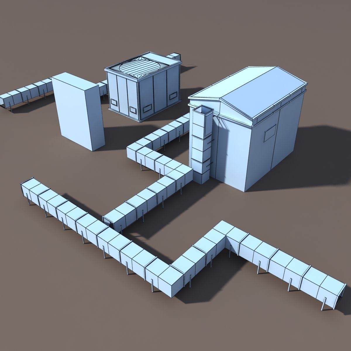 Roof Elements Low Poly 3d Model Low-poly 3D model_10