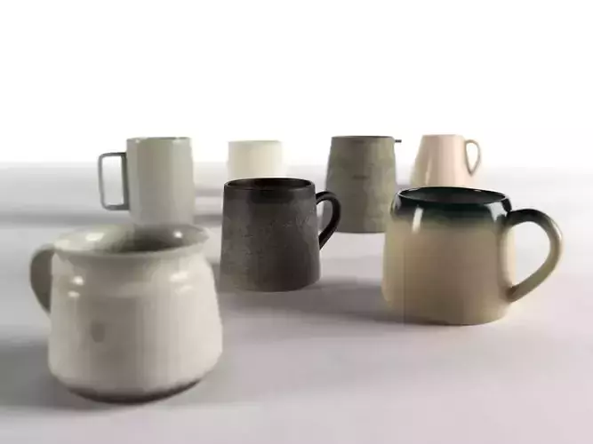 Ceramic Mugs and Pitchers  3D model