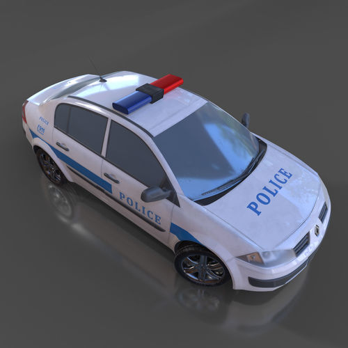 Renault Megane 2005 Police Car 3D model