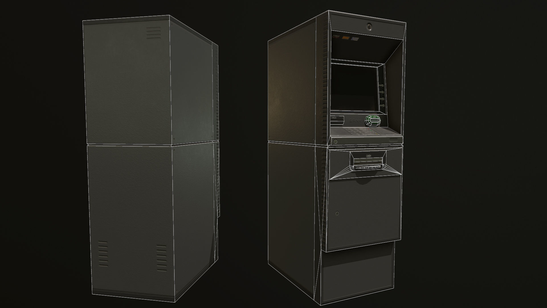 ATM Cashmachine 2 Low-poly 3D model_4