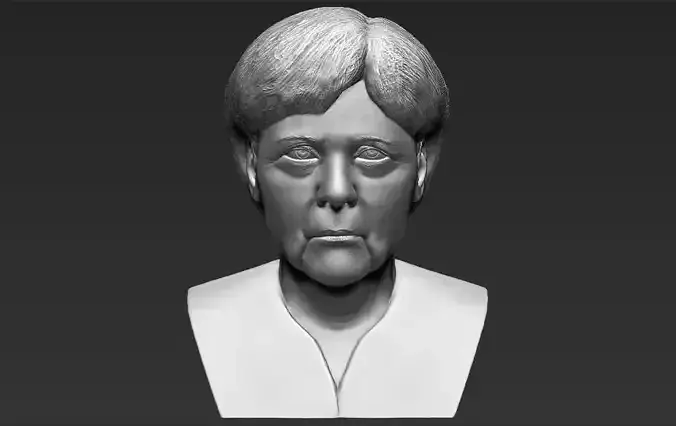 Angela Merkel bust 3D printing ready stl obj formats 3D print model