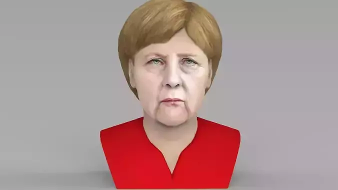Angela Merkel bust ready for full color 3D printing 3D print model