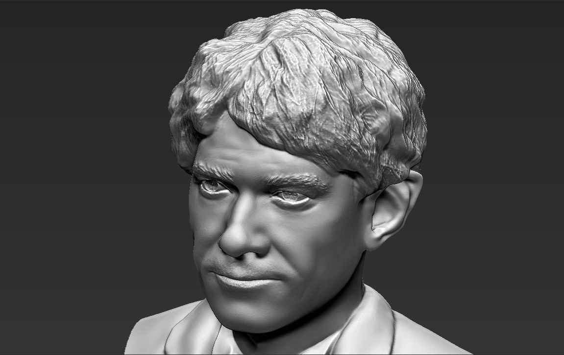 Bilbo Baggins Hobbit bust 3D printing ready stl obj formats 3D print model_18