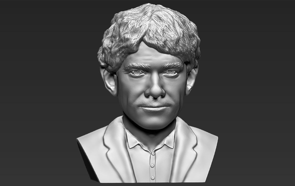 Bilbo Baggins Hobbit bust 3D printing ready stl obj formats 3D print model_12