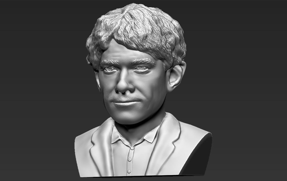 Bilbo Baggins Hobbit bust 3D printing ready stl obj formats 3D print model_2