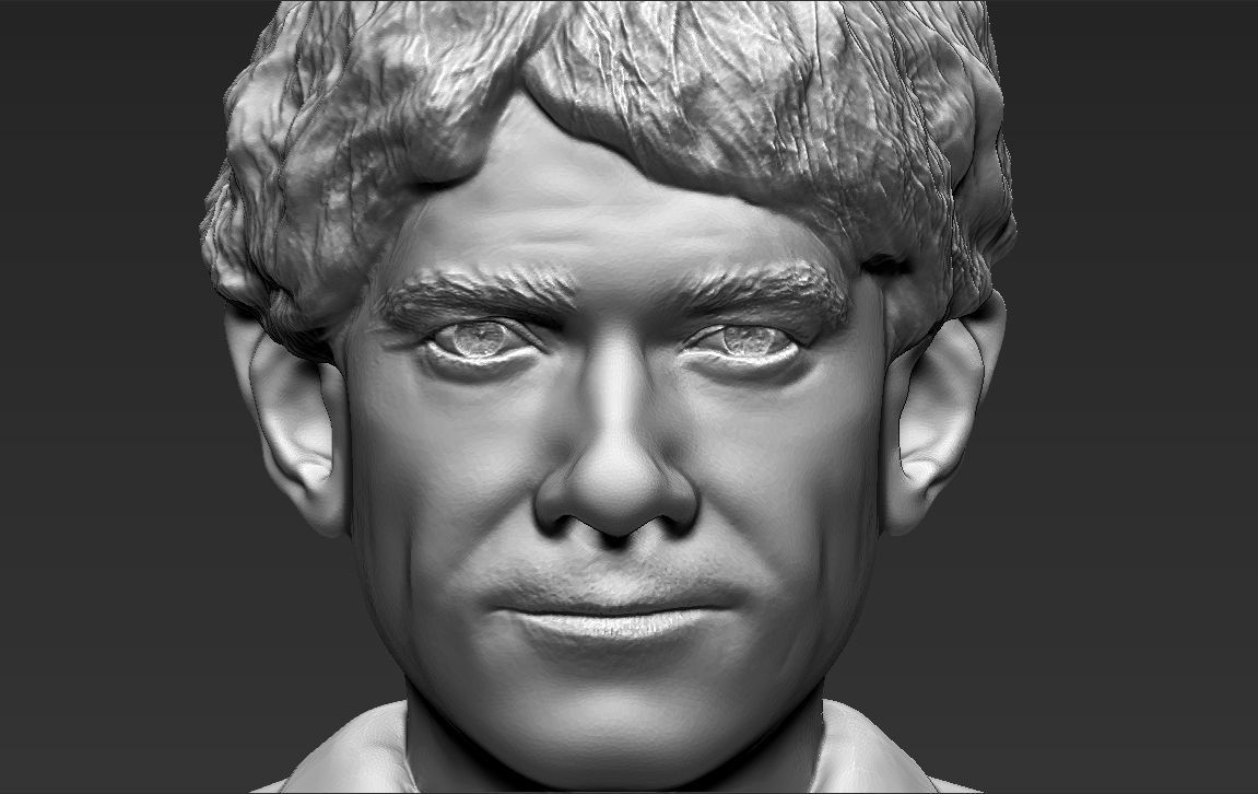 Bilbo Baggins Hobbit bust 3D printing ready stl obj formats 3D print model_13