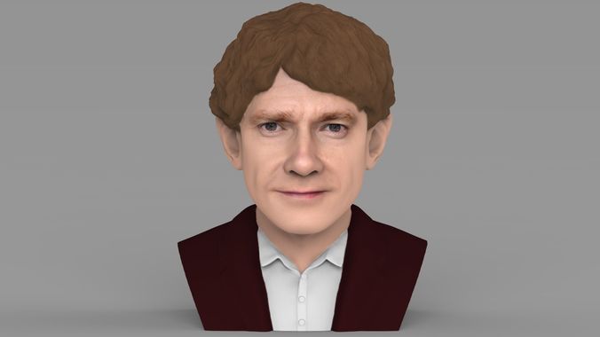 Bilbo Baggins Hobbit bust ready for full color 3D printing 3D print model