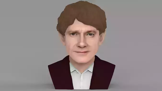 Bilbo Baggins Hobbit bust ready for full color 3D printing 3D print model