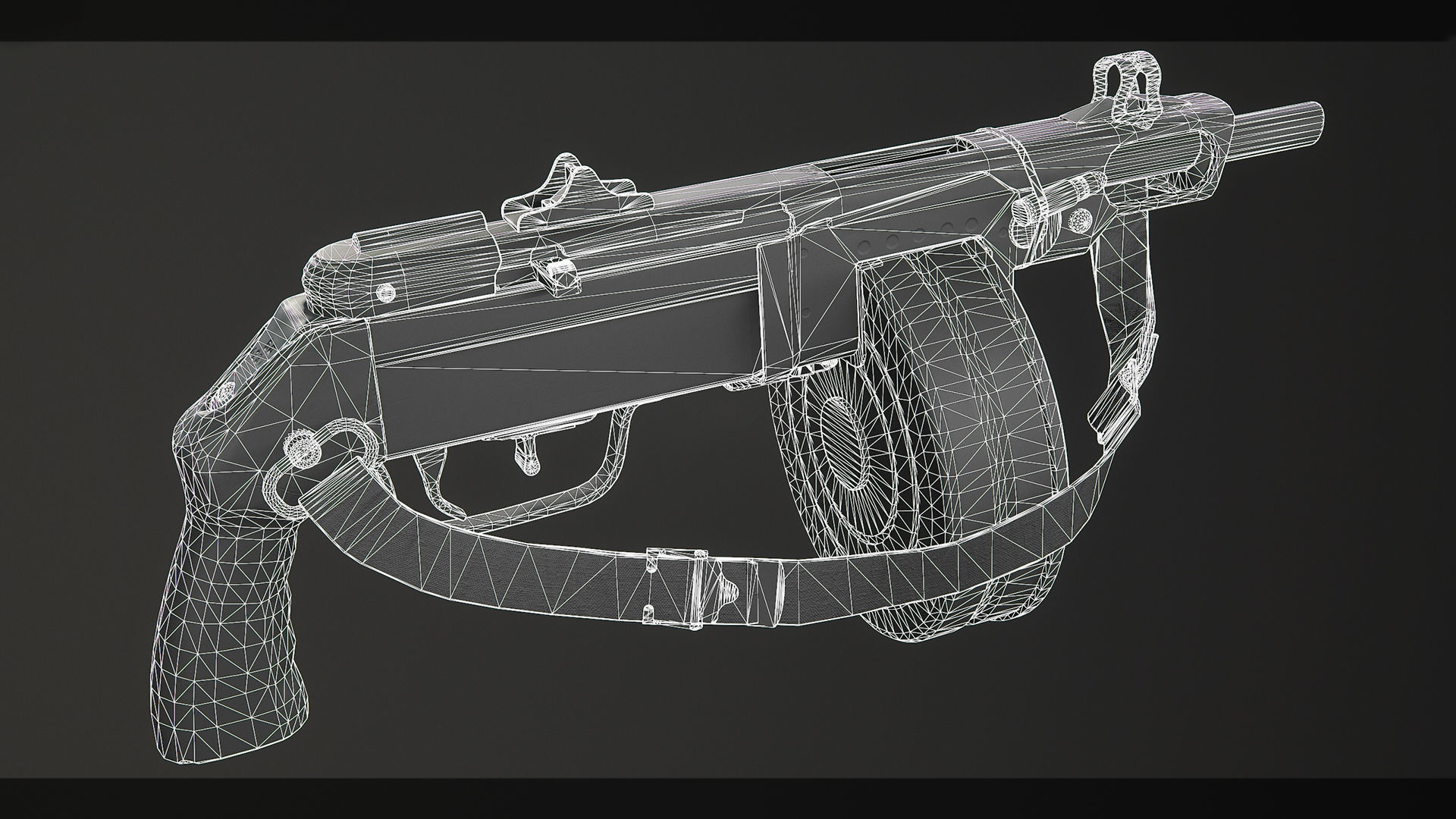 PBR Soviet PPSh-41 Obrez Low-poly 3D model_15