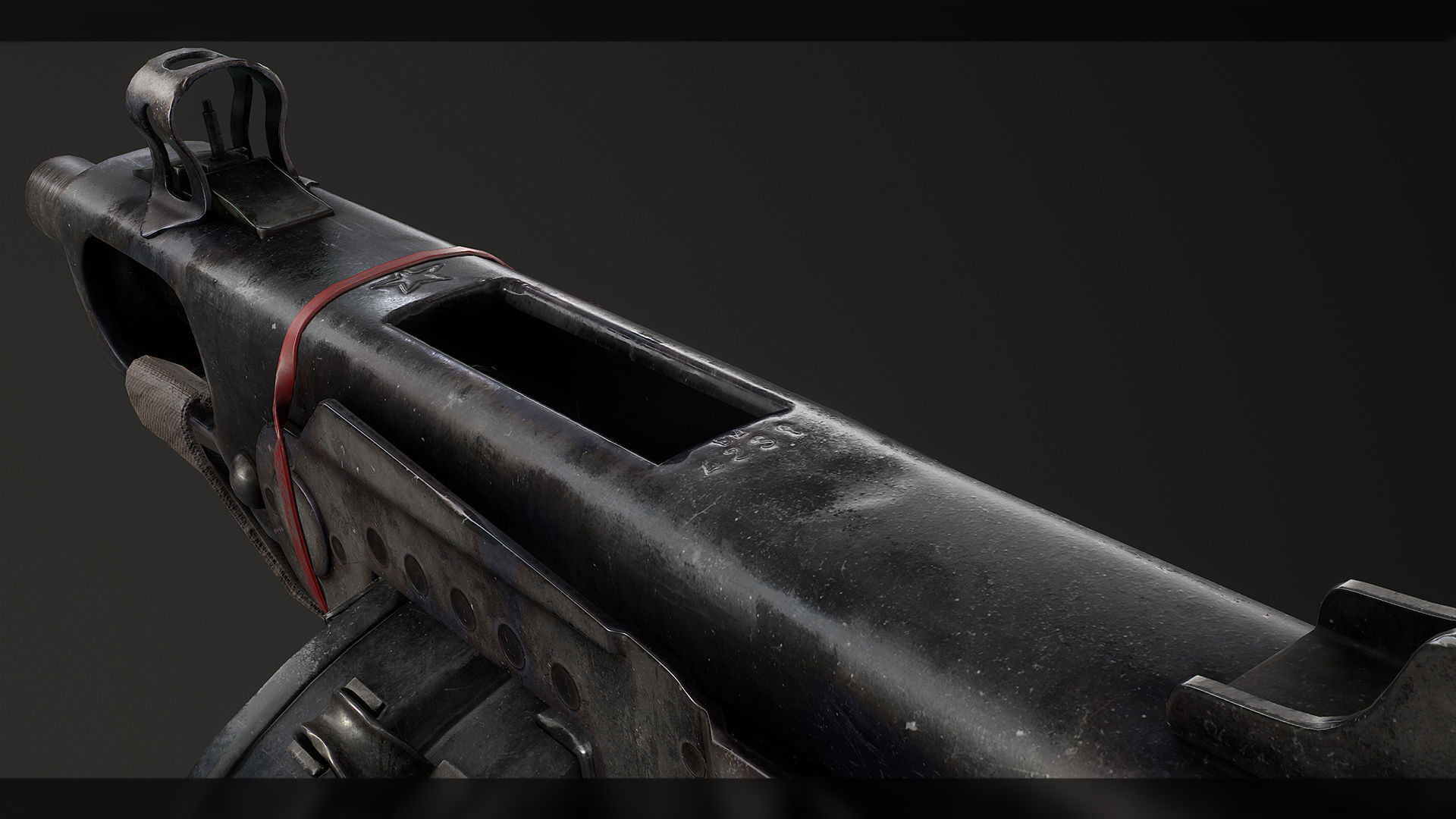 PBR Soviet PPSh-41 Obrez Low-poly 3D model_6