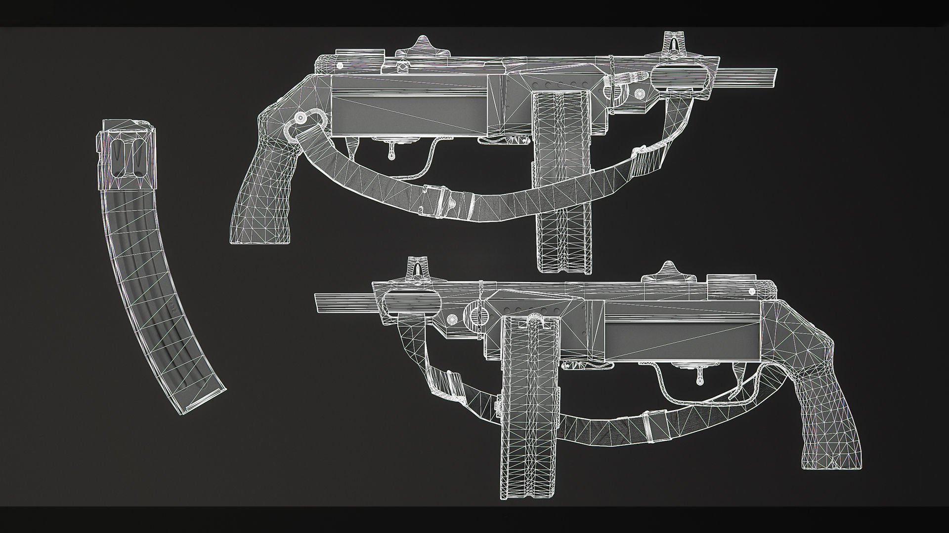 PBR Soviet PPSh-41 Obrez Low-poly 3D model_14