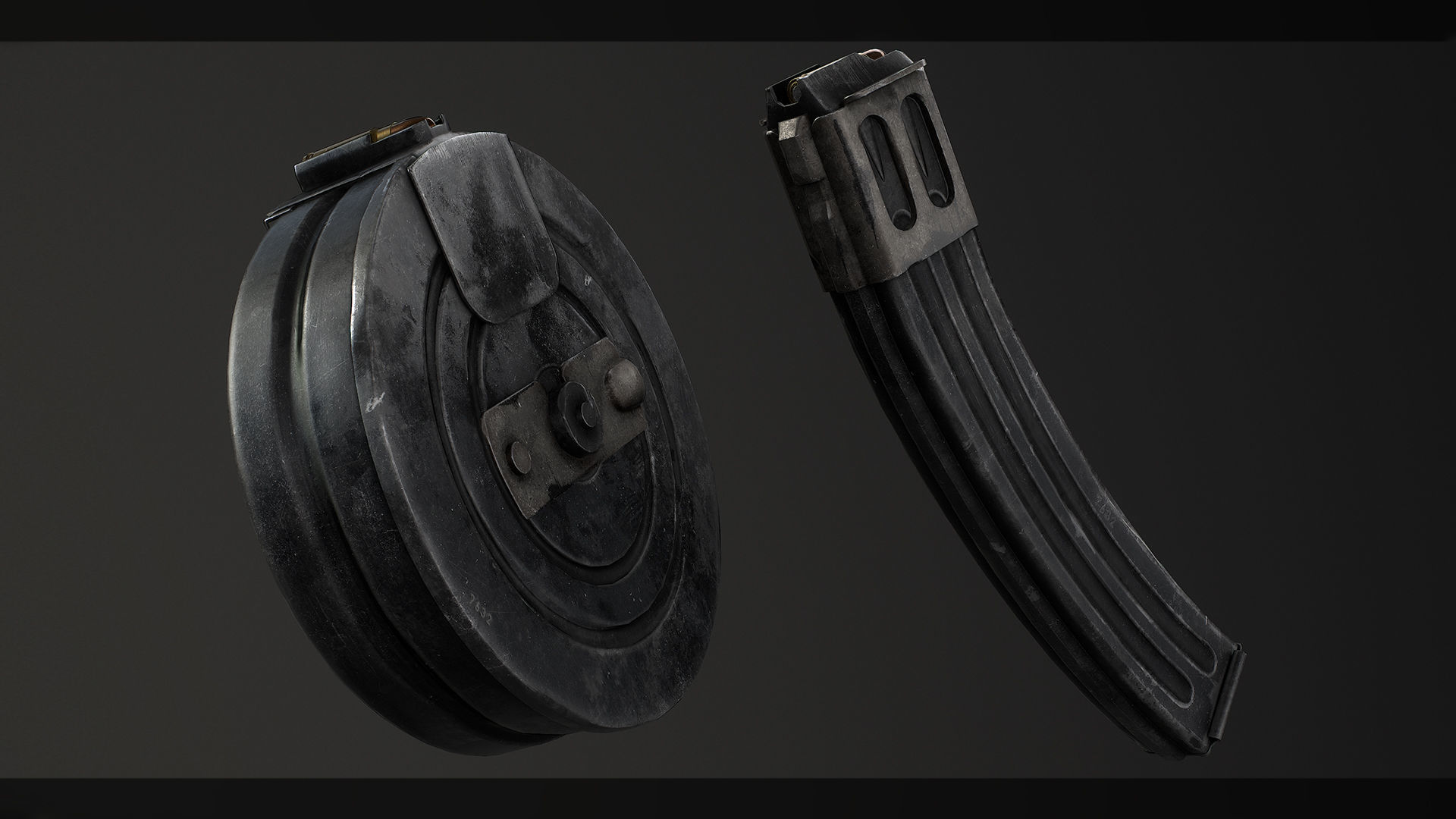 PBR Soviet PPSh-41 Obrez Low-poly 3D model_10