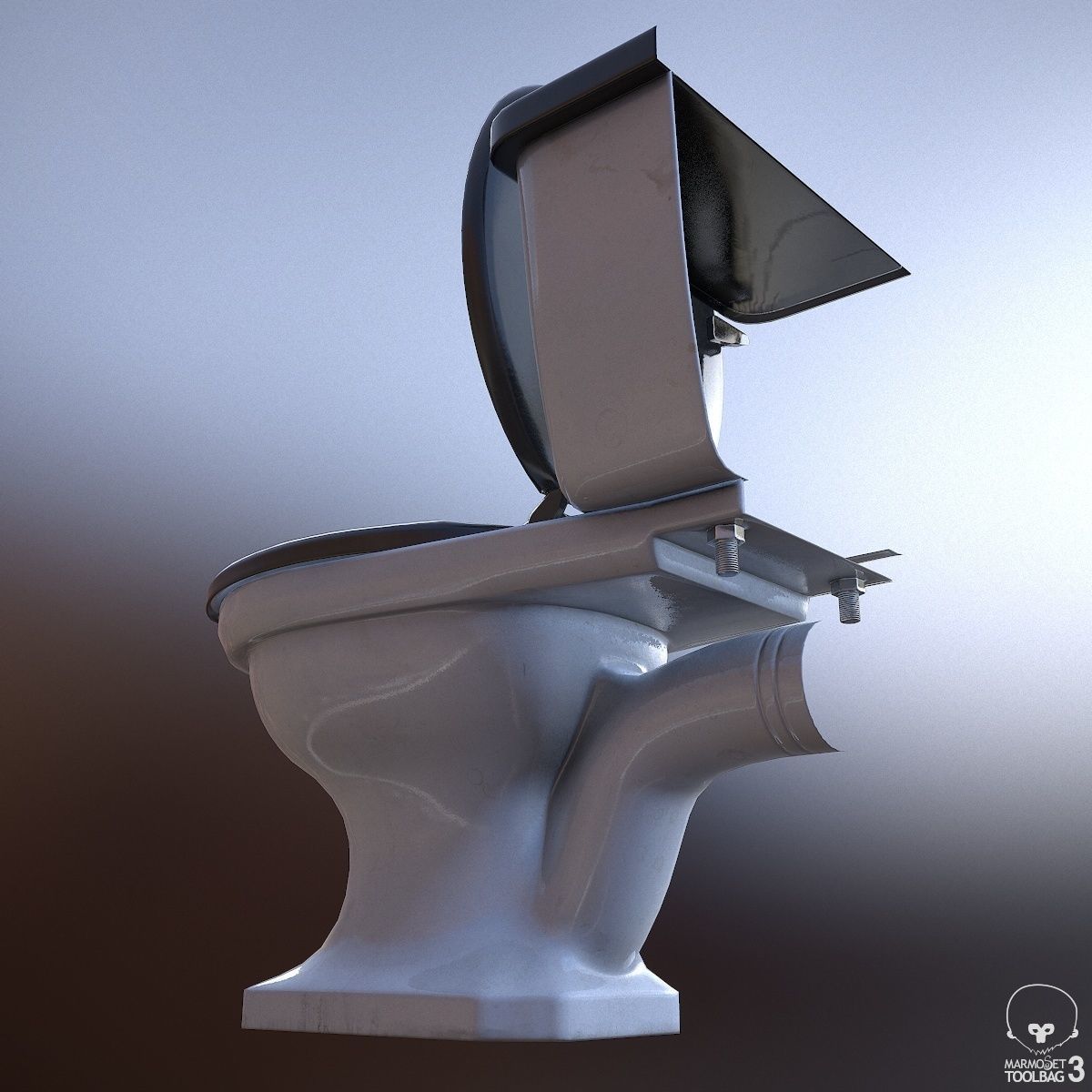 Toilet - Low-poly 3D model_7