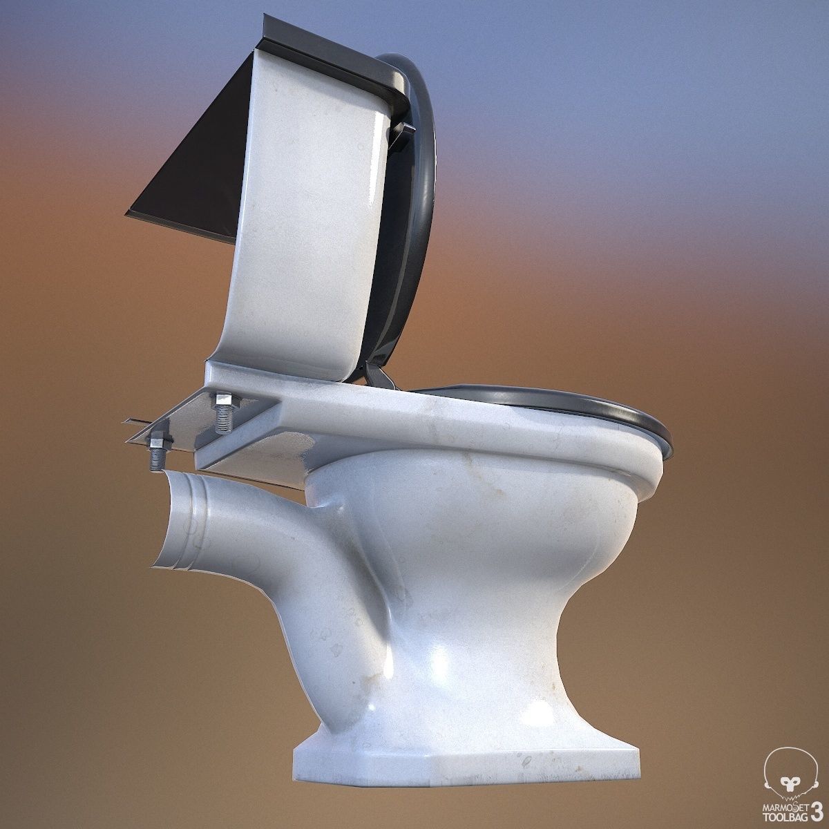 Toilet - Low-poly 3D model_6