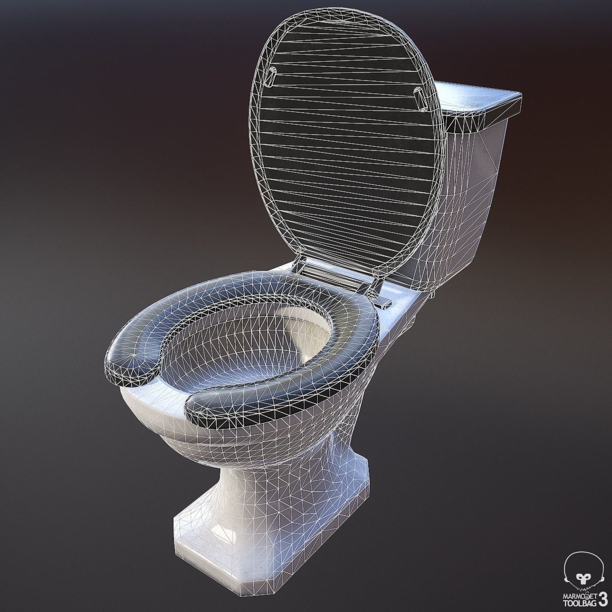Toilet - Low-poly 3D model_8
