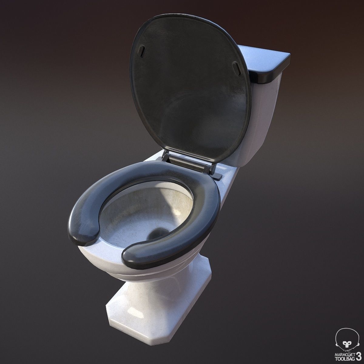Toilet - Low-poly 3D model_3