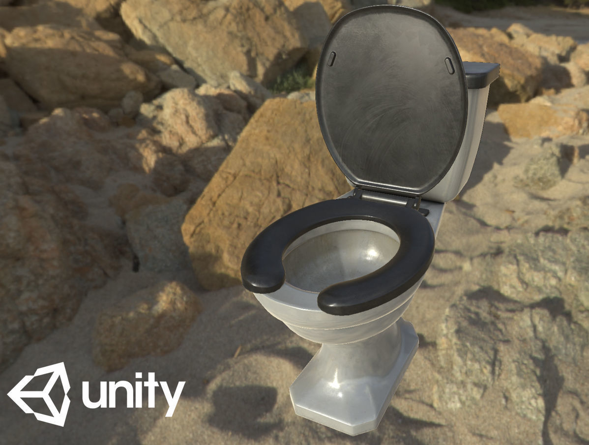 Toilet - Low-poly 3D model_10