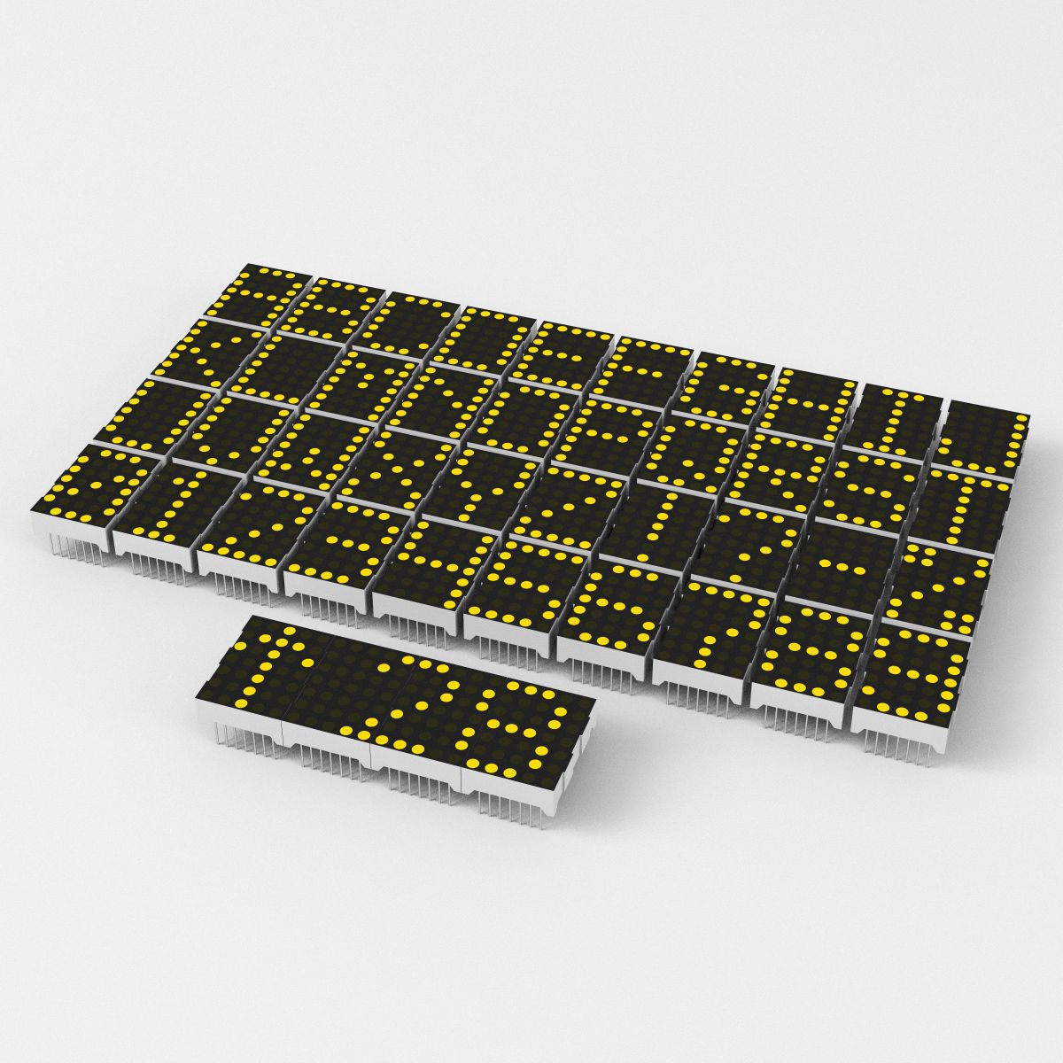LED dot matrix display modules 3D model_8