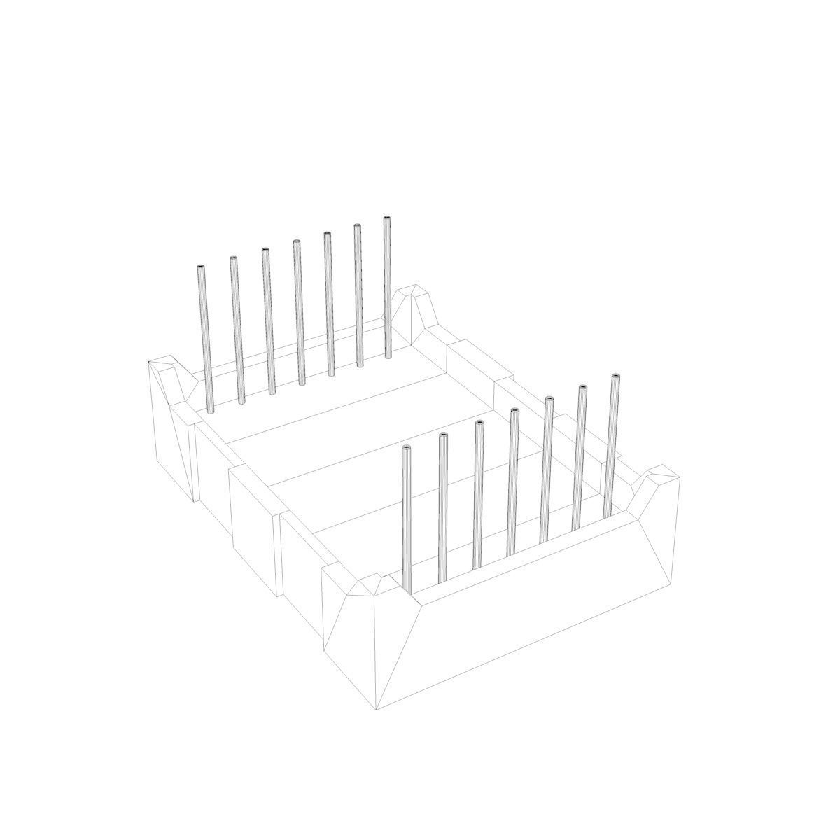 LED dot matrix display modules 3D model_5