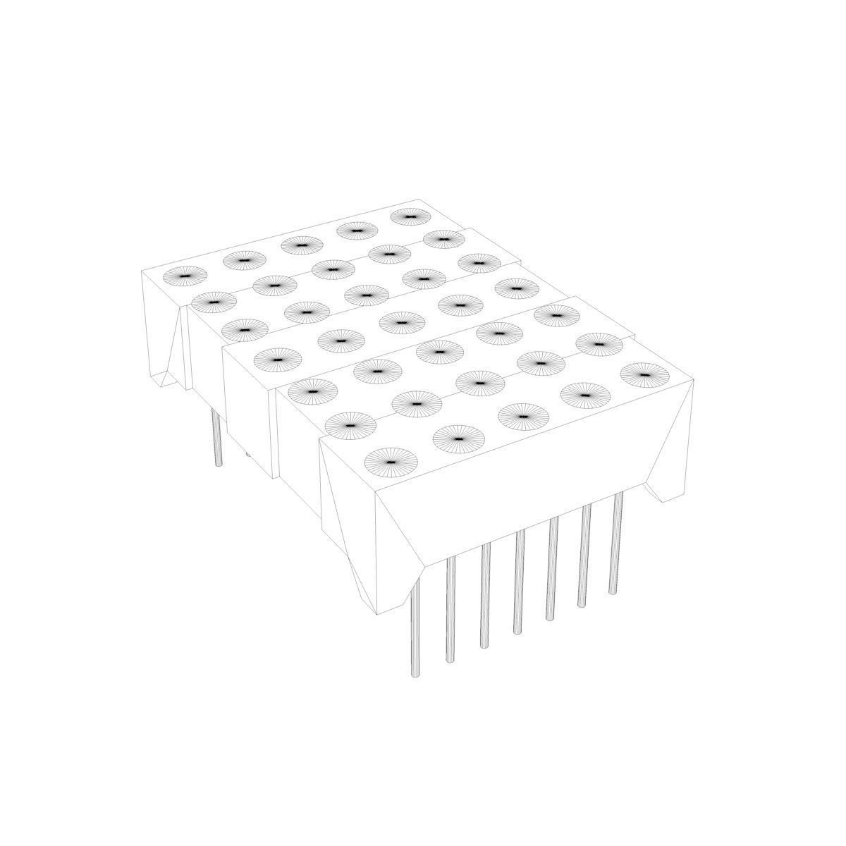 LED dot matrix display modules 3D model_3