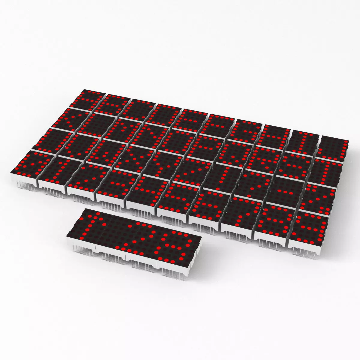 LED dot matrix display modules 3D model_0