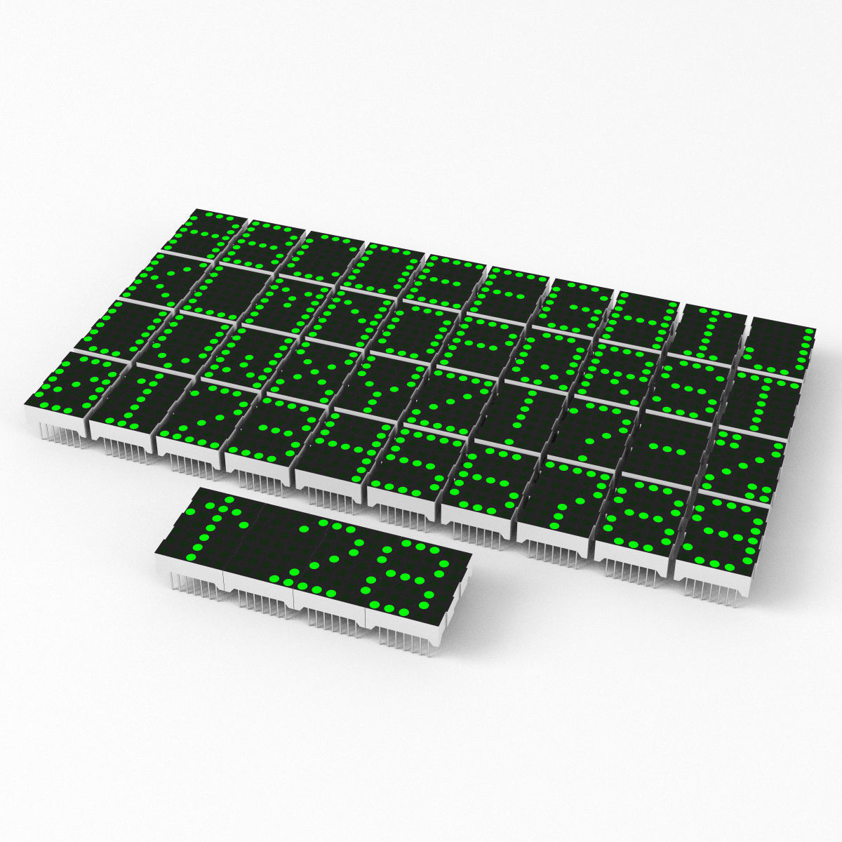 LED dot matrix display modules 3D model_7