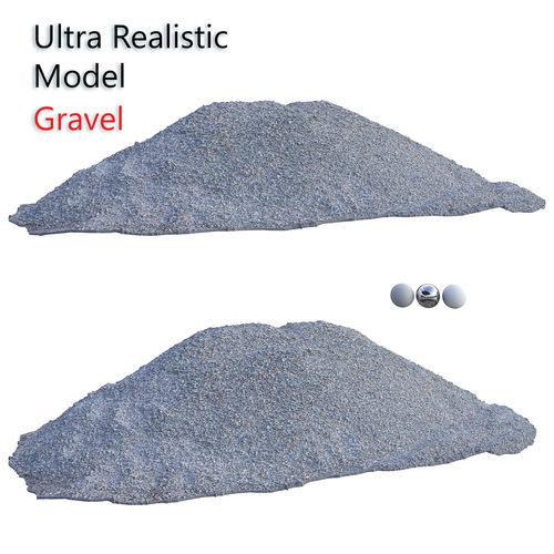 Ultra realistic Gravel Scan Low-poly 3D model