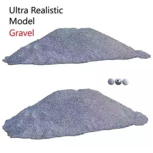 Ultra realistic Gravel Scan Low-poly 3D model