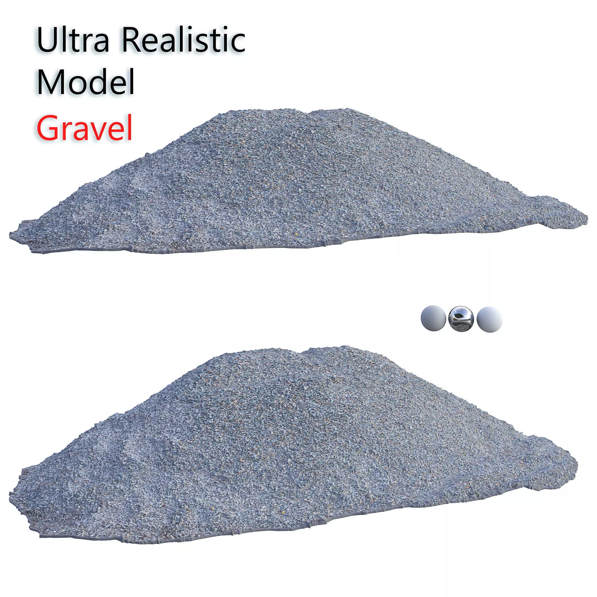 Ultra realistic Gravel Scan Low-poly 3D model_0