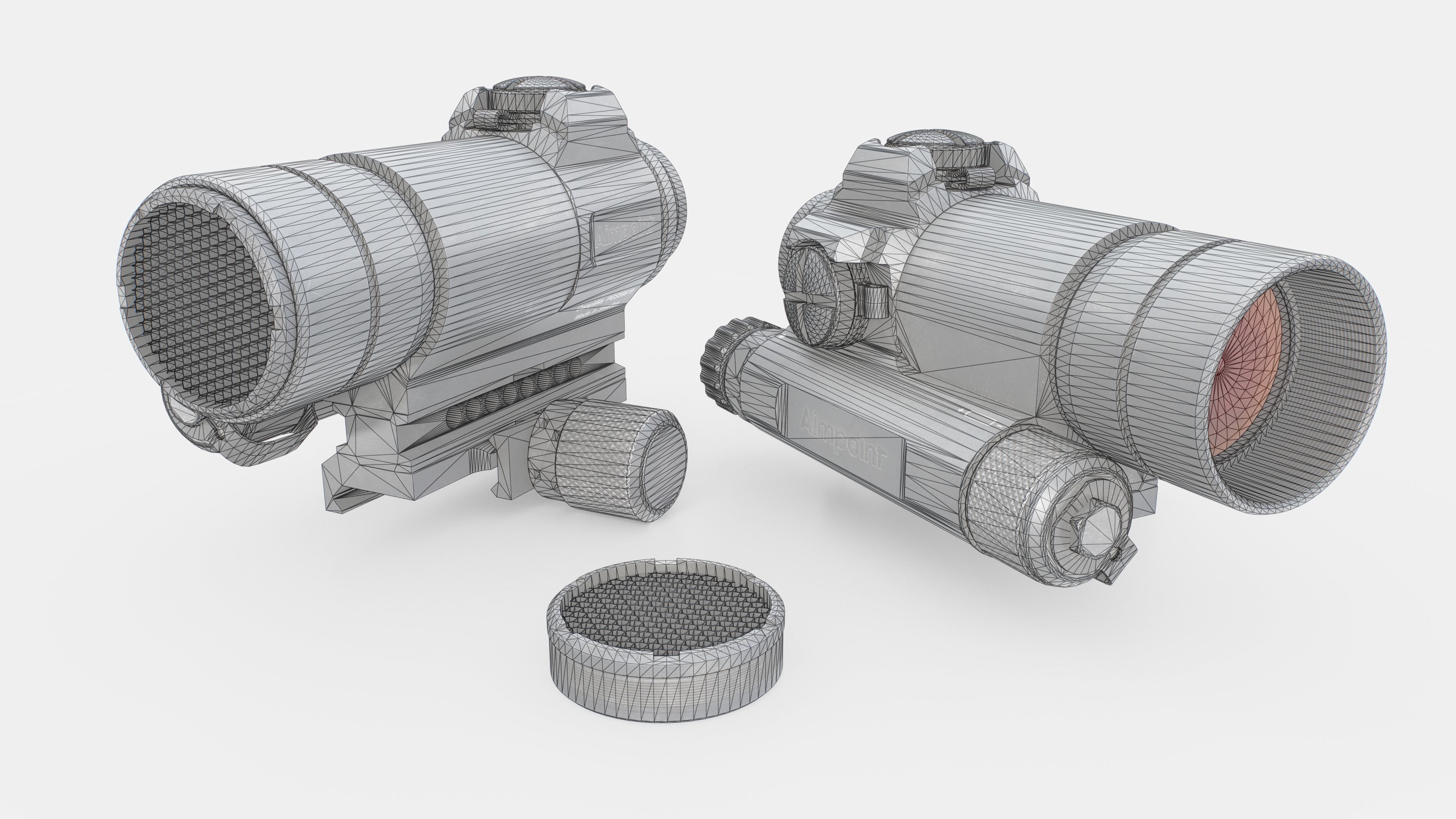 Aimpoint CompM4s Red Dot Sight Low-poly 3D model_2