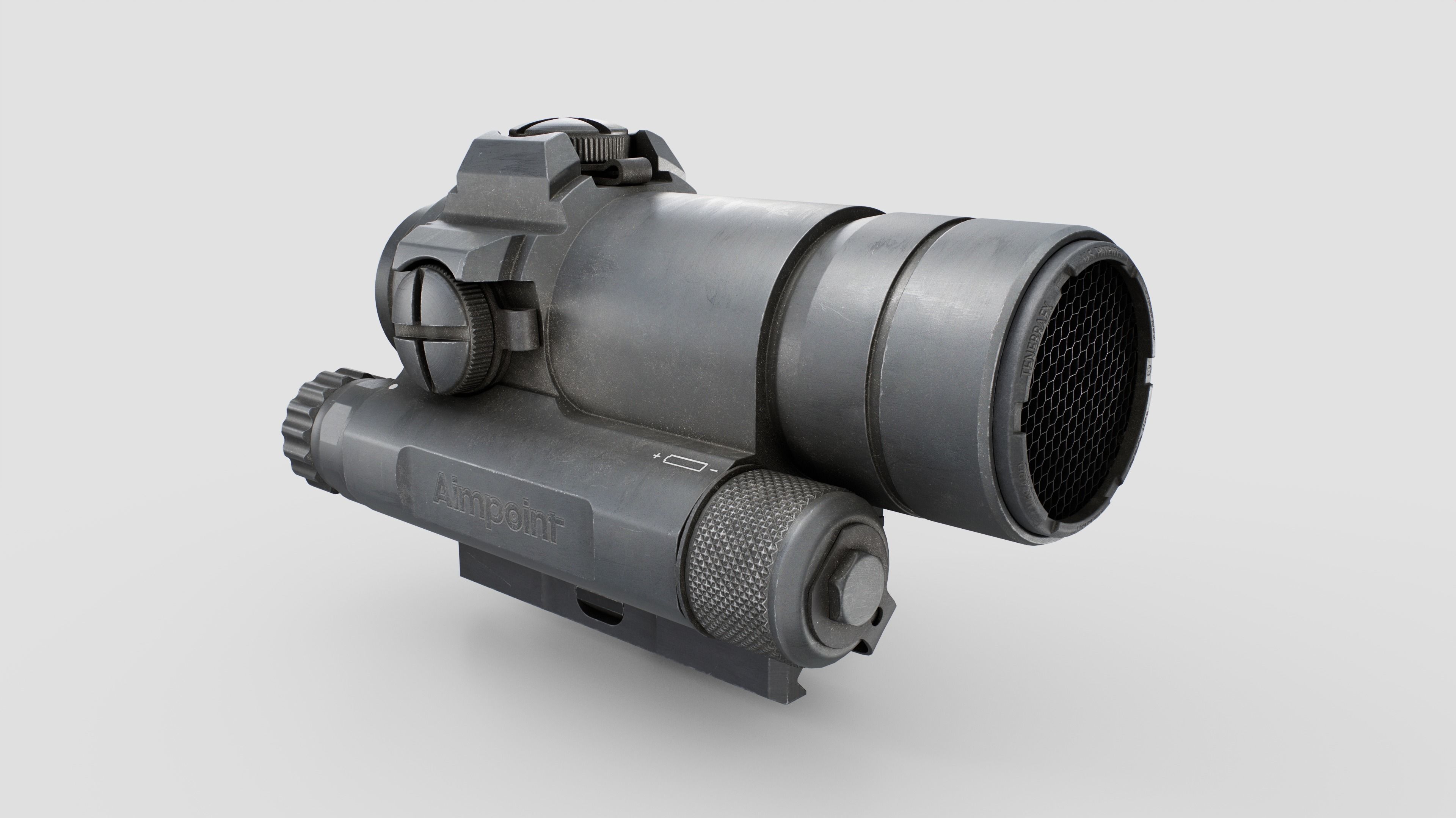 Aimpoint CompM4s Red Dot Sight Low-poly 3D model_9