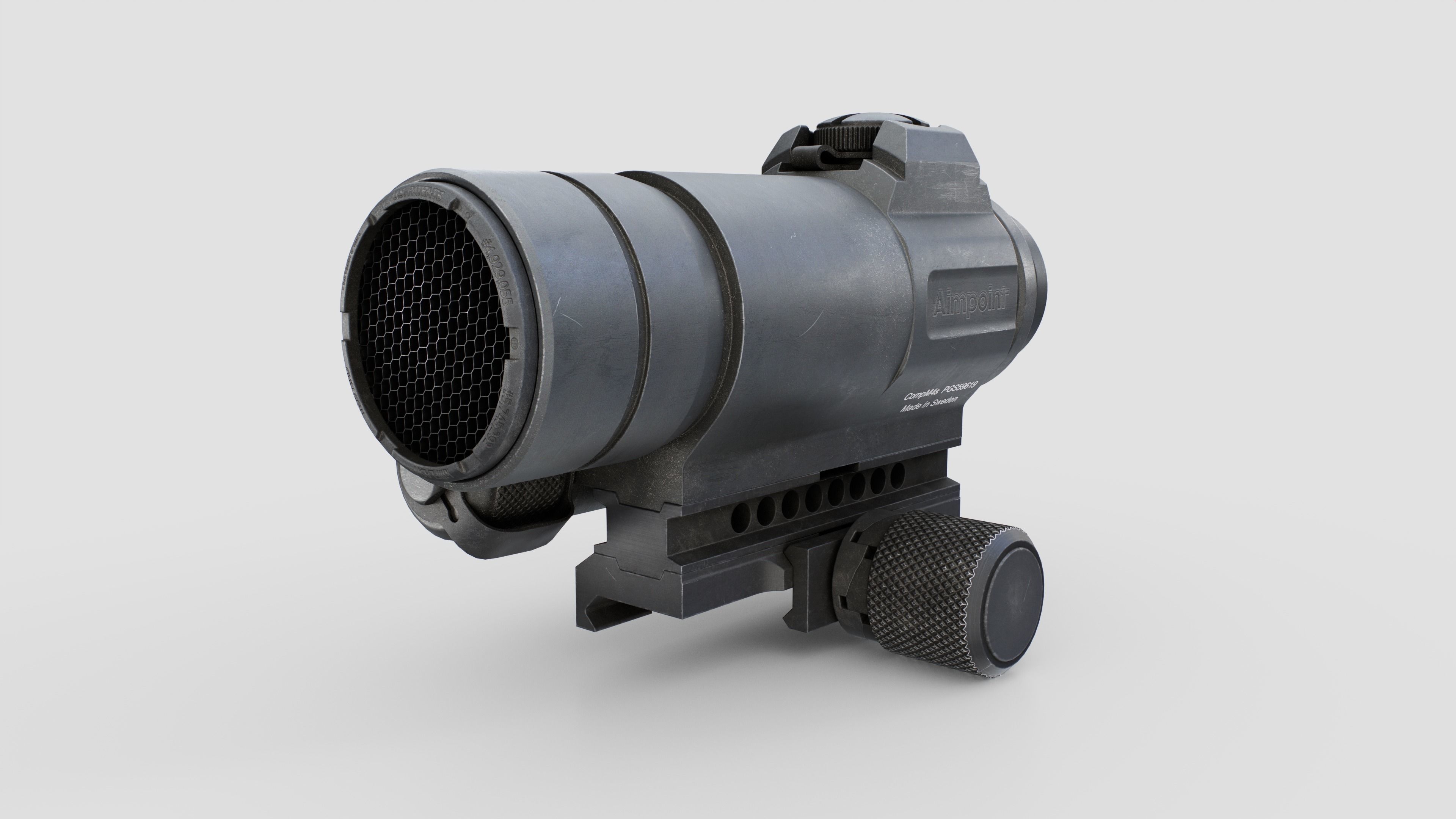 Aimpoint CompM4s Red Dot Sight Low-poly 3D model_3