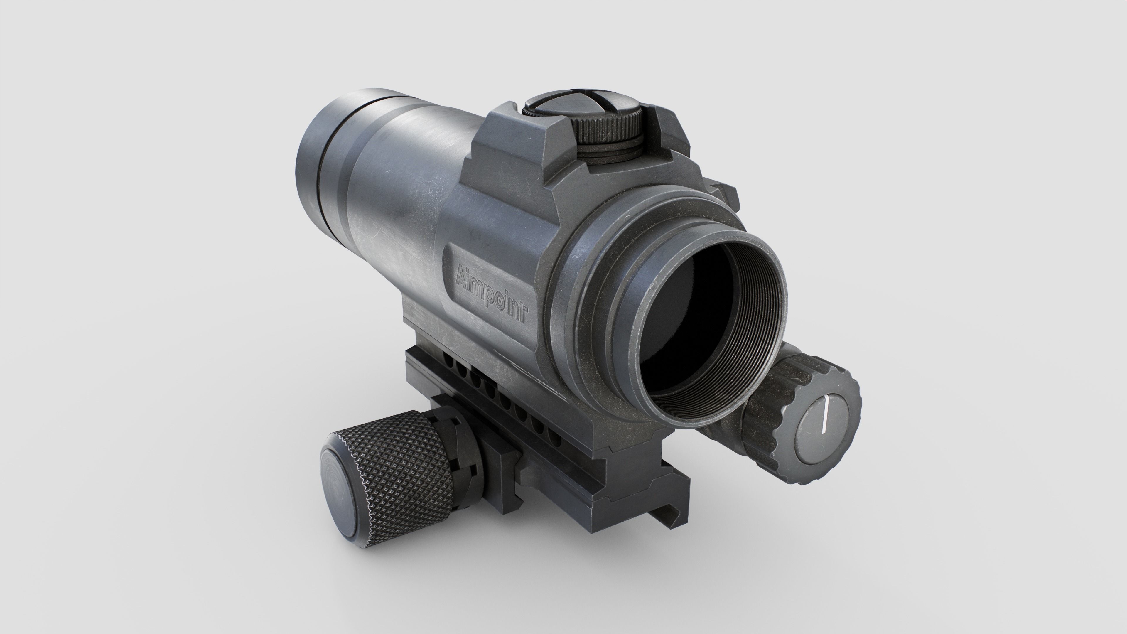 Aimpoint CompM4s Red Dot Sight Low-poly 3D model_5
