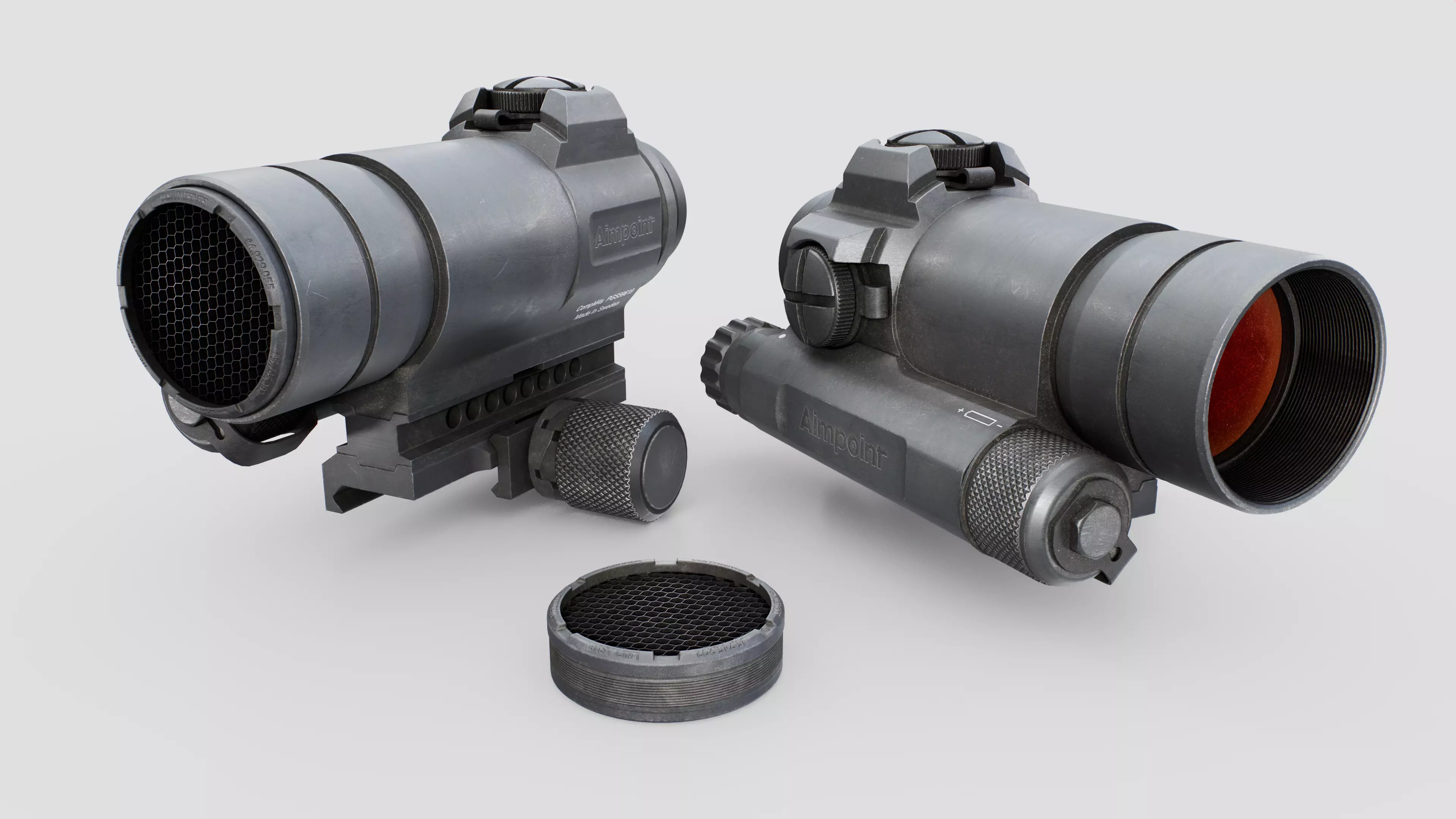 Aimpoint CompM4s Red Dot Sight Low-poly 3D model_0
