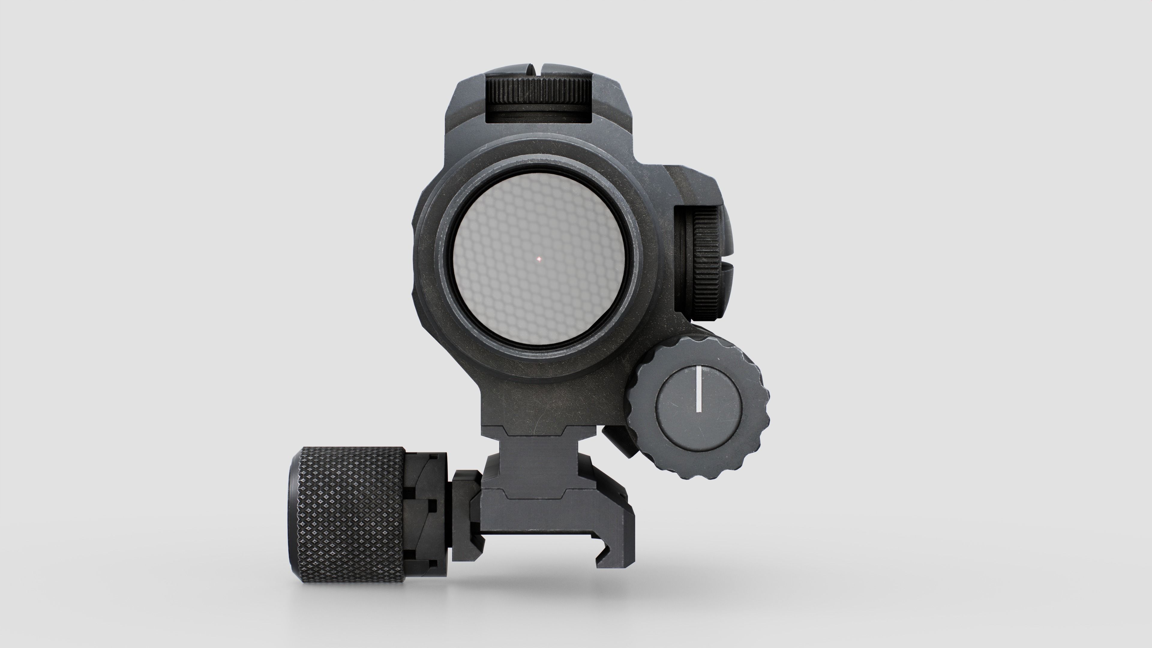 Aimpoint CompM4s Red Dot Sight Low-poly 3D model_6