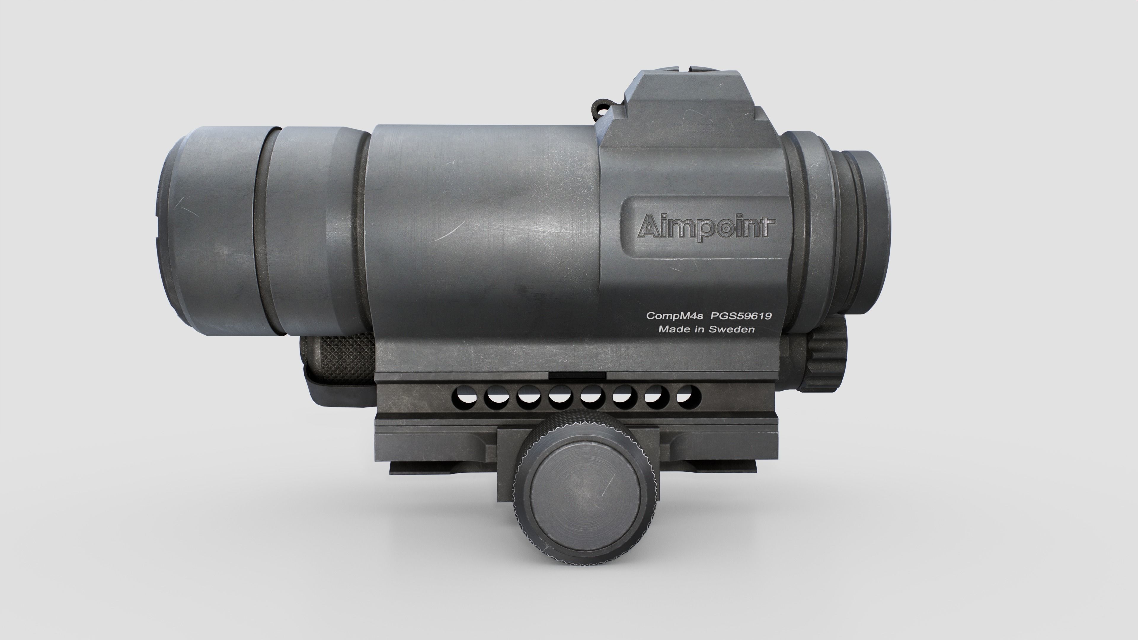 Aimpoint CompM4s Red Dot Sight Low-poly 3D model_4