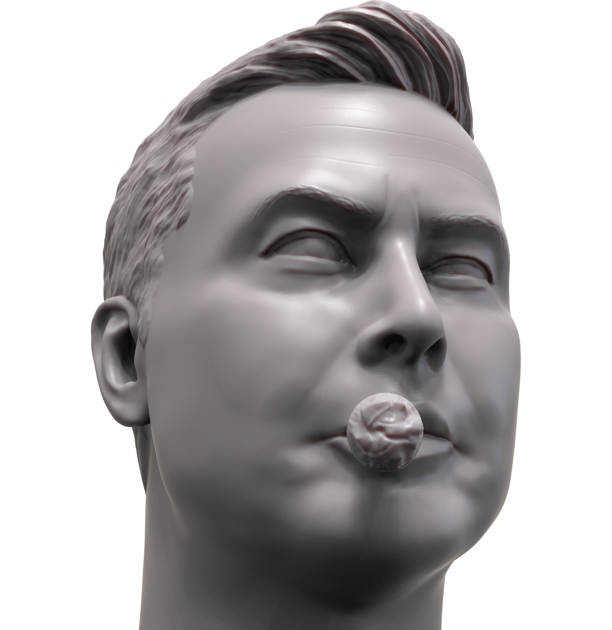Elon Musk smokin joint 3d portrait 3D print model_1