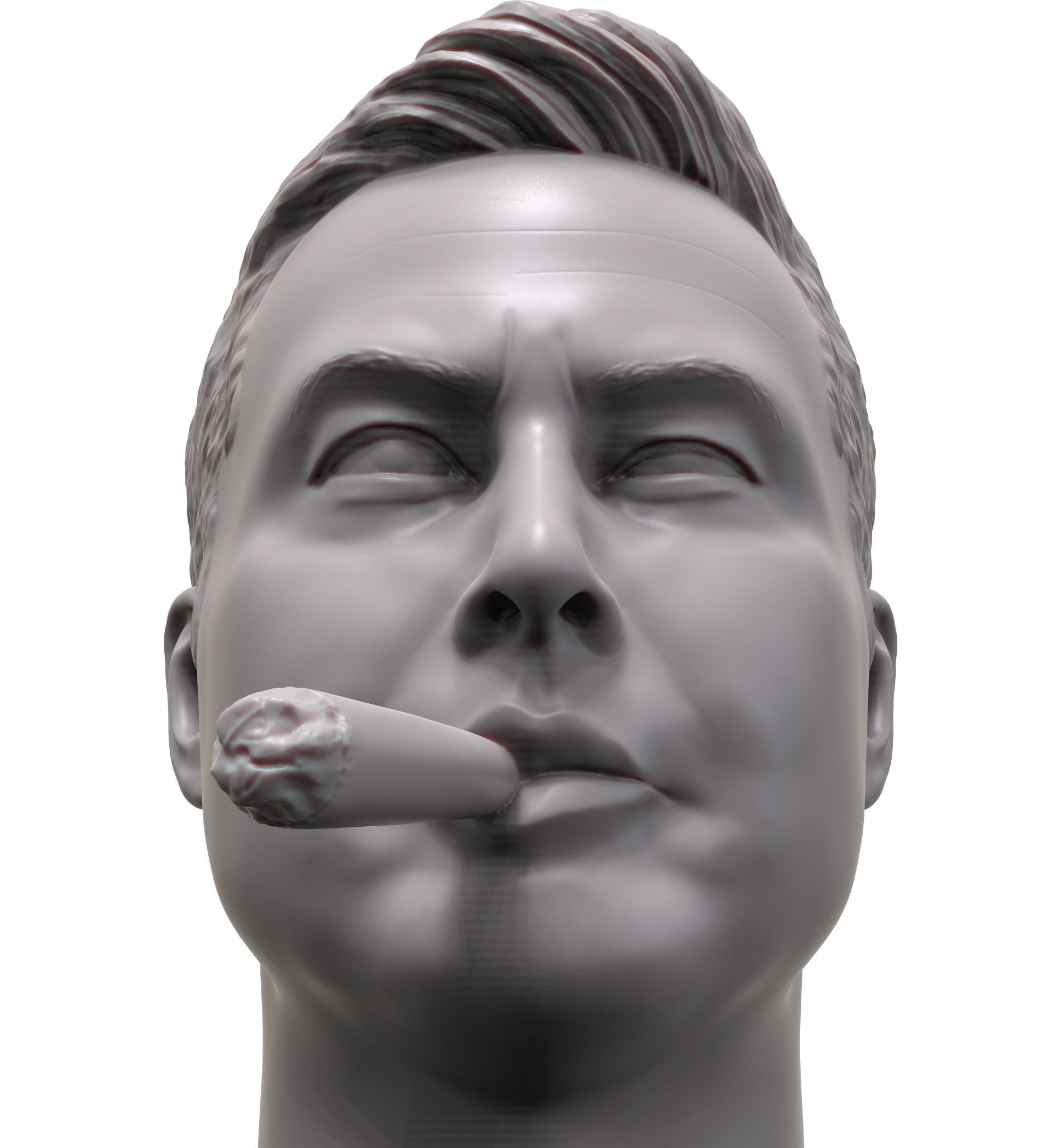 Elon Musk smokin joint 3d portrait 3D print model_2