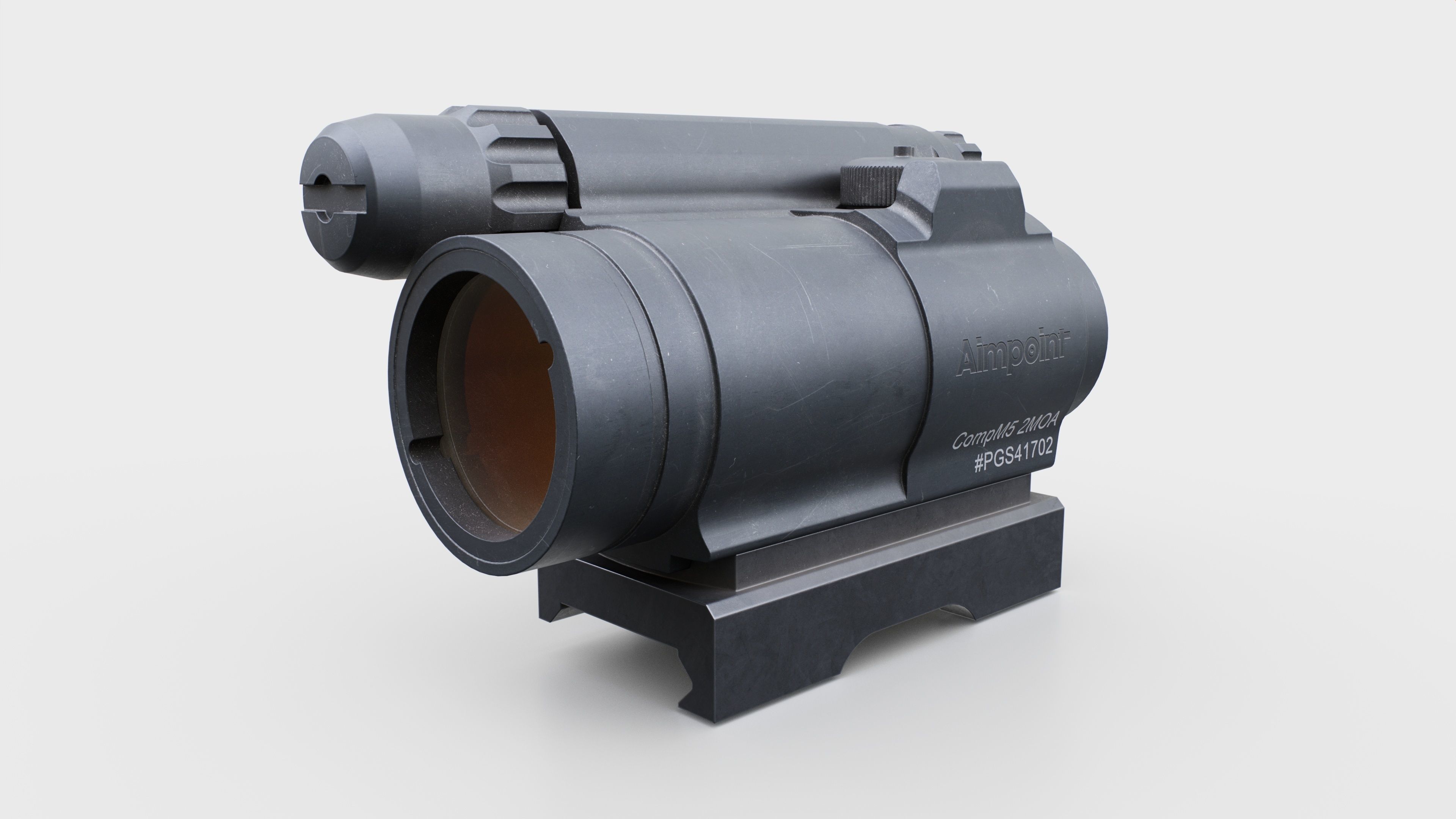 Aimpoint CompM5 Red Dot Sight Low-poly 3D model_2