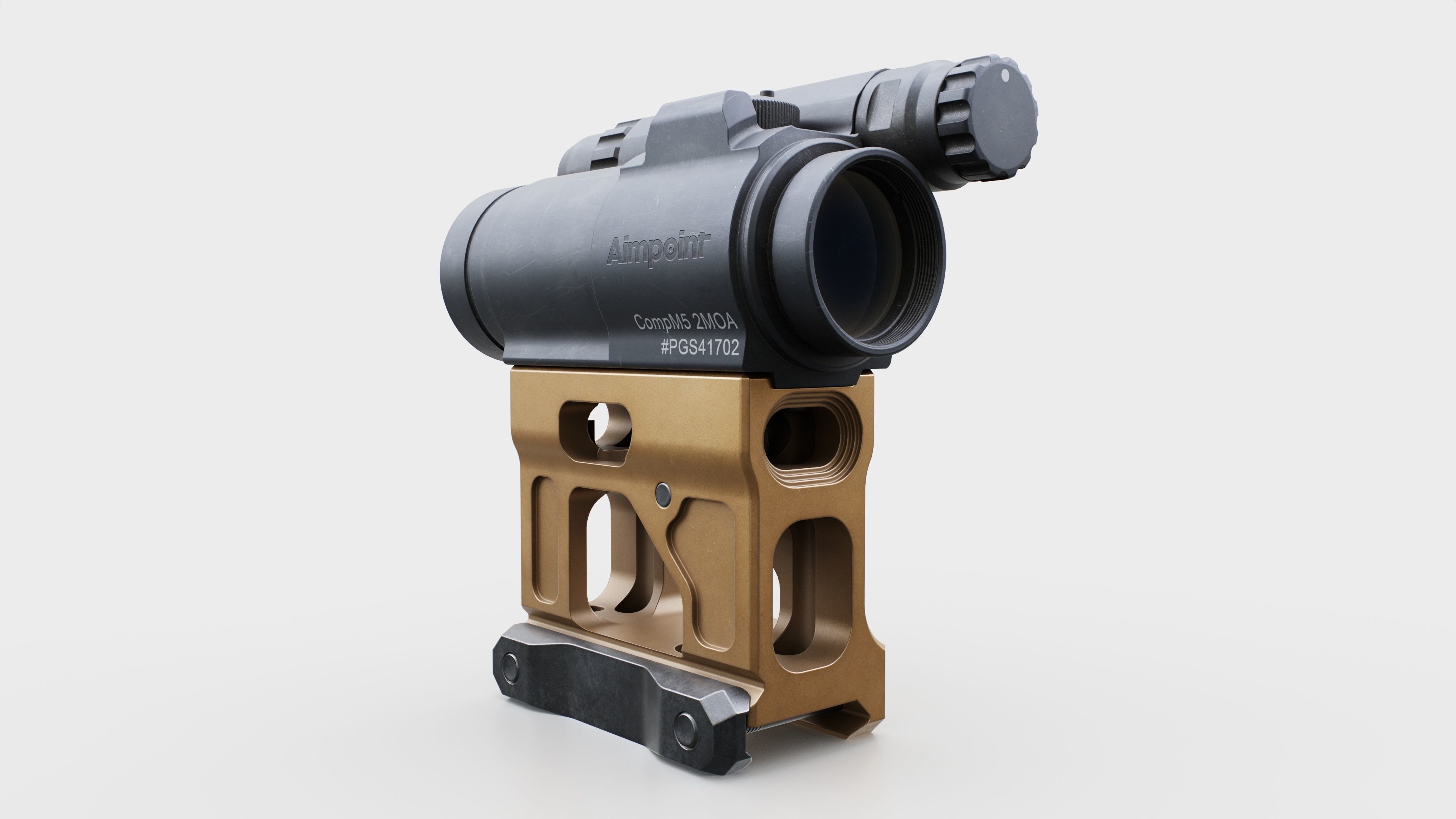 Aimpoint CompM5 Red Dot Sight Low-poly 3D model_28