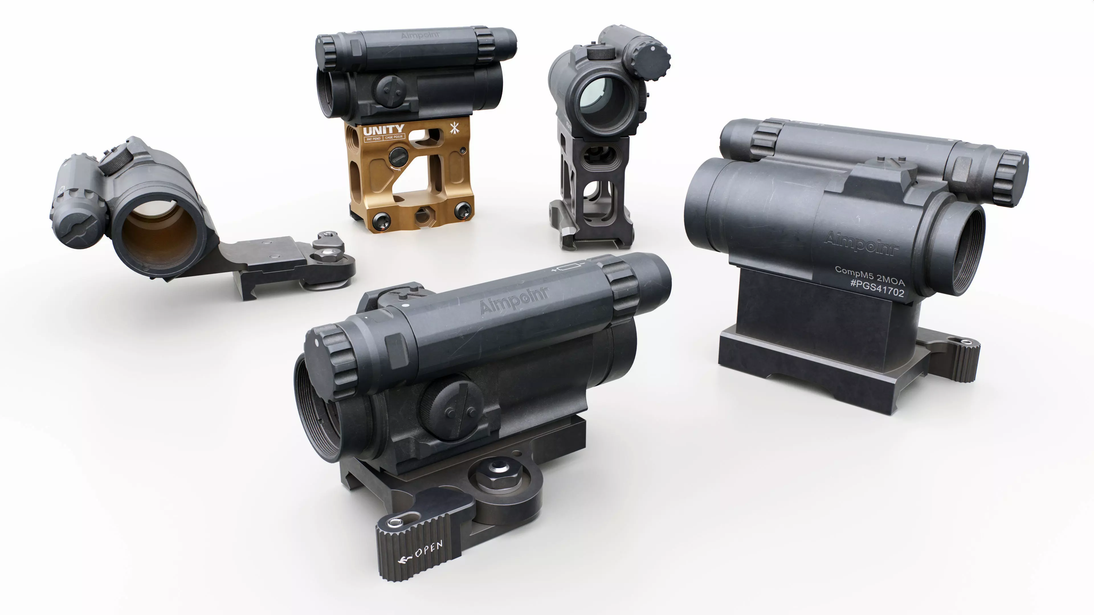 Aimpoint CompM5 Red Dot Sight Low-poly 3D model_0