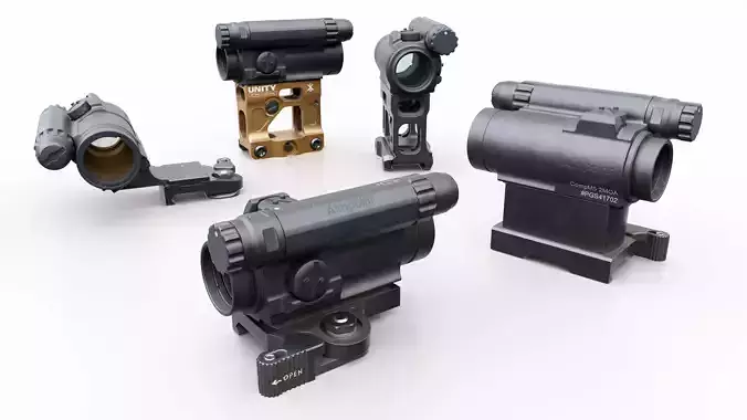 Aimpoint CompM5 Red Dot Sight Low-poly 3D model