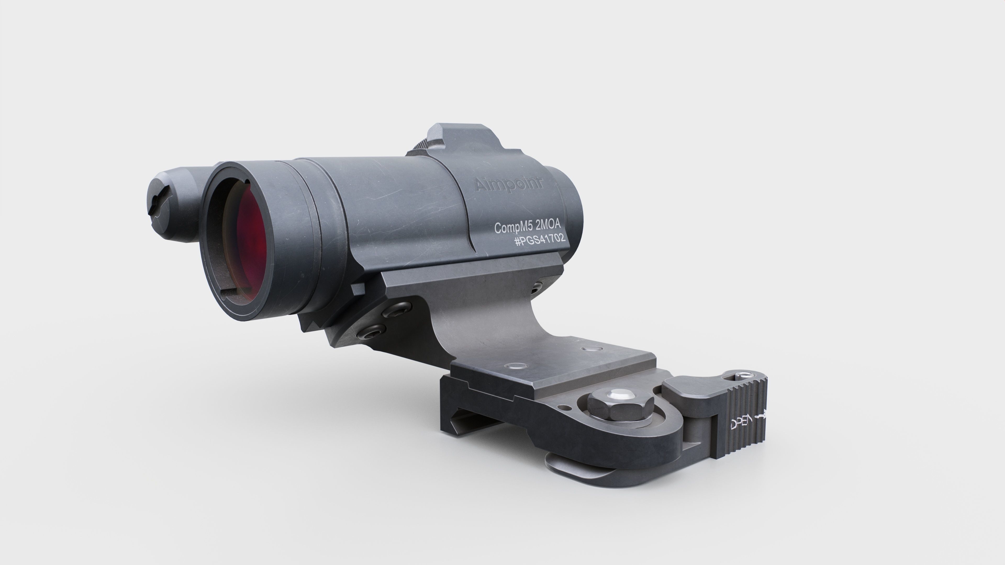 Aimpoint CompM5 Red Dot Sight Low-poly 3D model_10